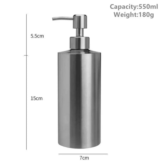 Elegant Stainless Steel Hand Pump Soap Dispenser - Available in 250ml, 350ml, and 550ml