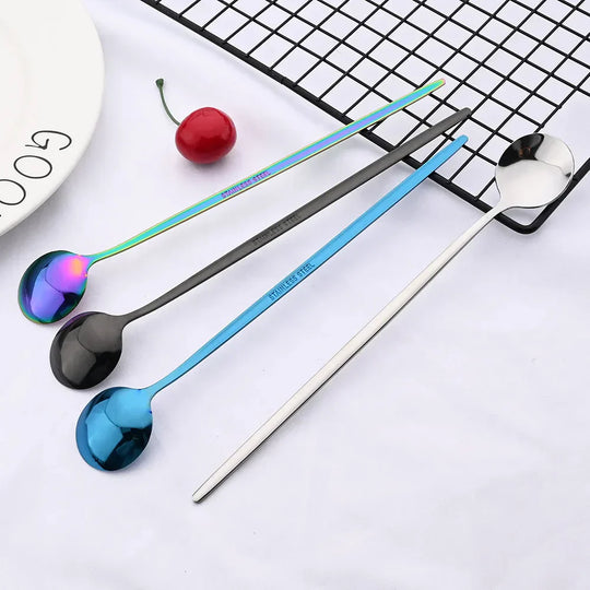 Golden 6-Piece Long Handle Spoon Set