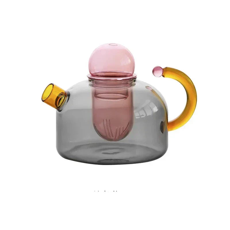 Contrasting Colour Glass Tea Set