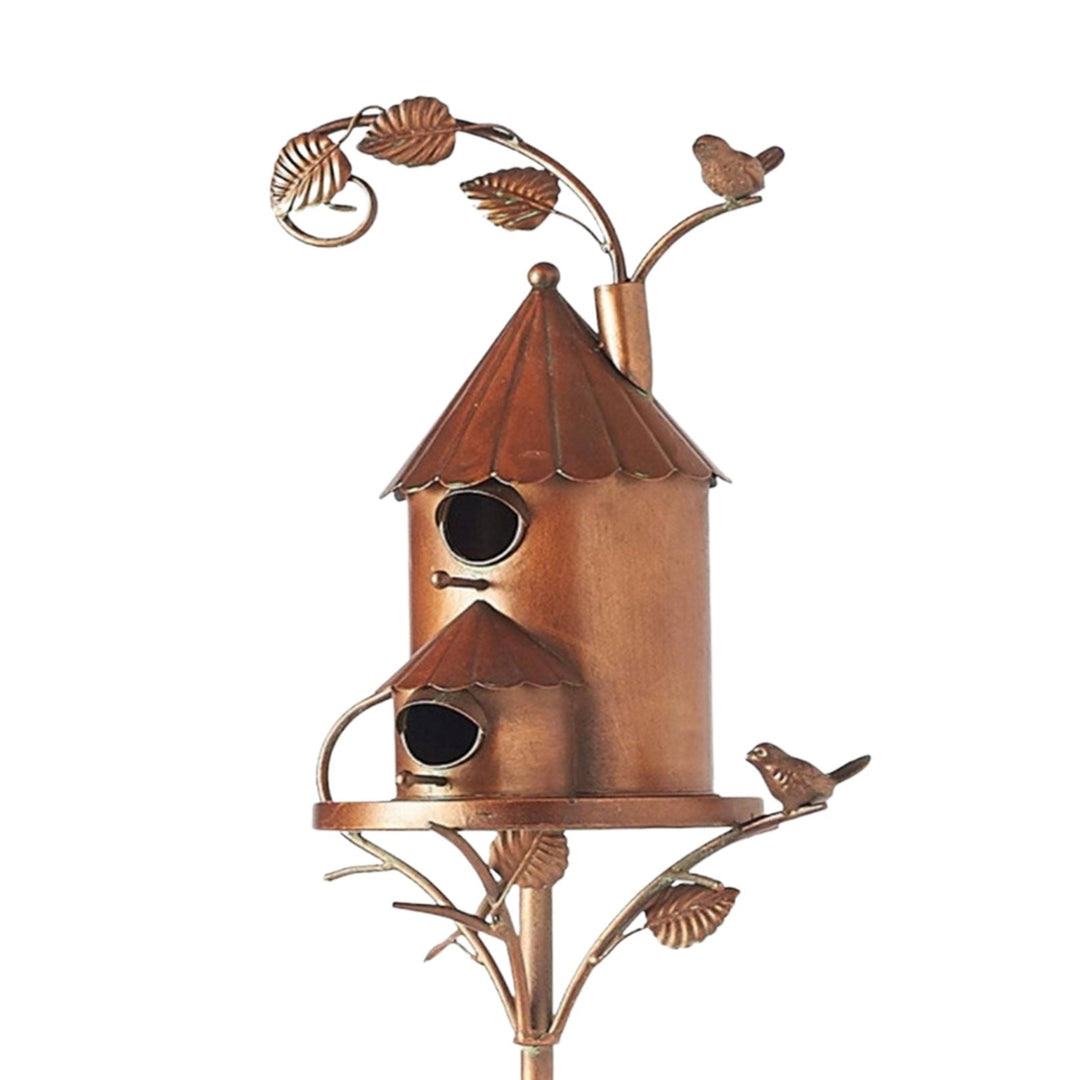 Metal Art Birdhouse Garden Stake