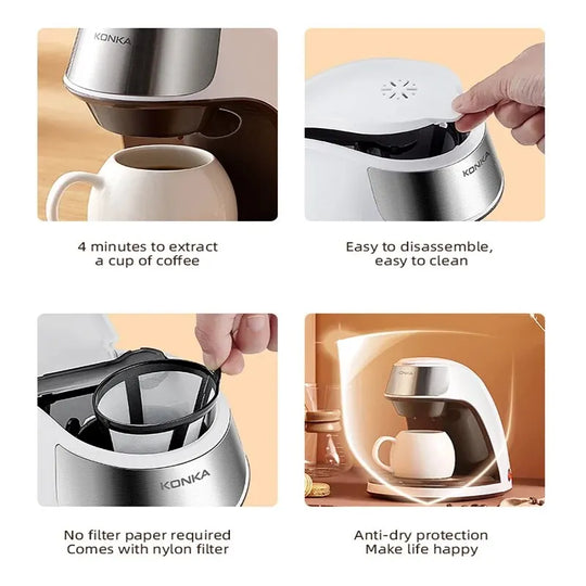 2-in-1 Coffee and Tea Machine, Multiple Drops, Quick Heating for Office and Home, 220 V, Easy to Use