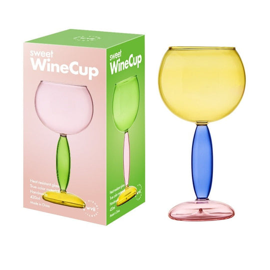3-Colour Borosilicate Glass Wine Glass