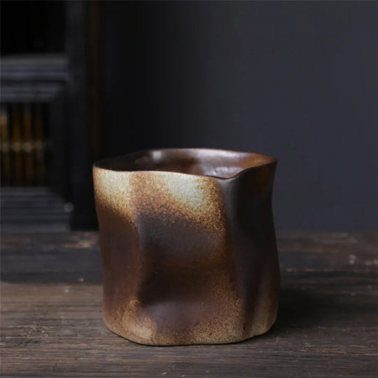 Irregular Twisted Shape Cup 9.47 Ounces/280 ml Ceramic Coffee Tea Cup Without Handle - Polychromatic Creative Ceramic Mugs - Retro Coffee Mugs
