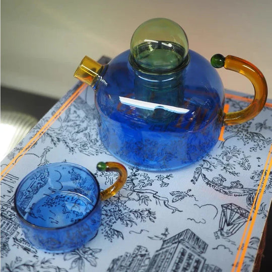Vintage Colourful Glass Teapot