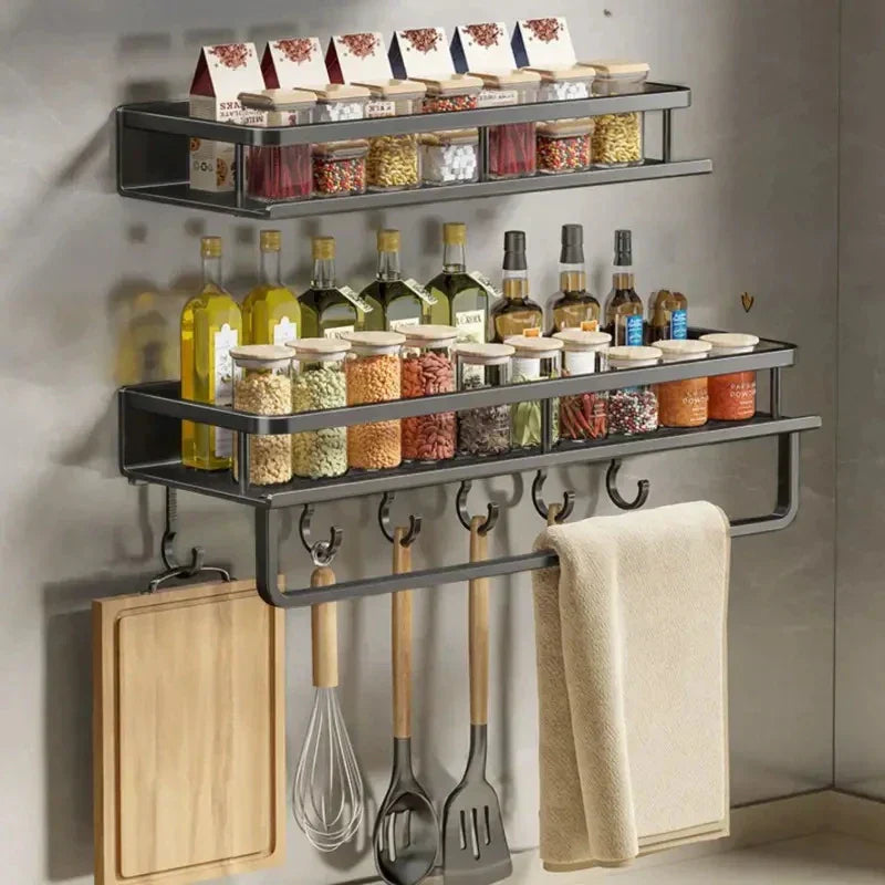 Elegant Wall Shelf for an Organized Kitchen