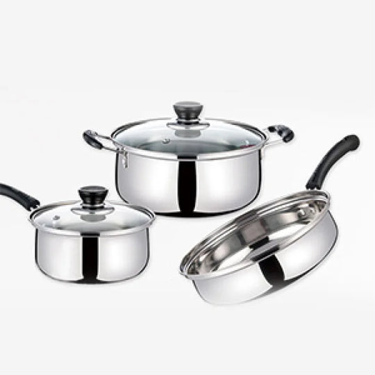 3-Piece Stainless Steel Cookware Set