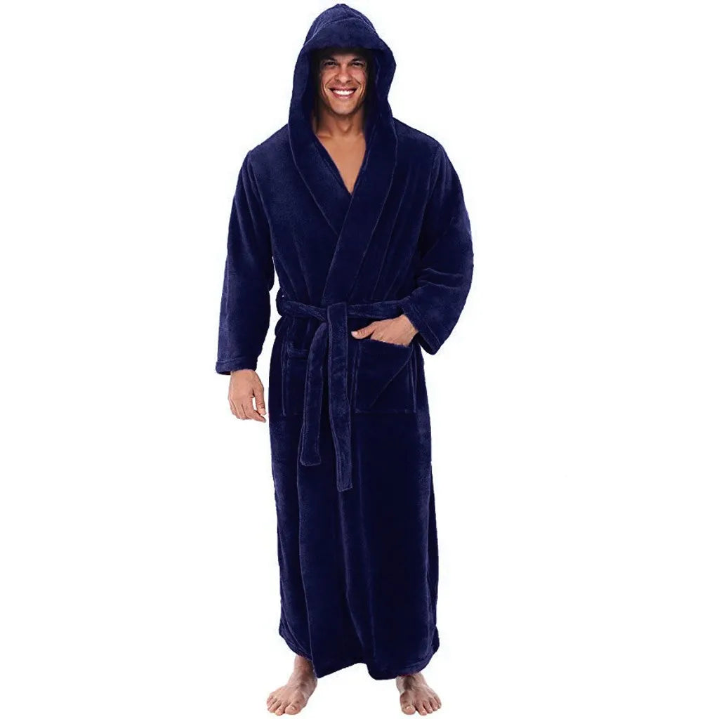 Cozy Hooded Bathrobe for Men