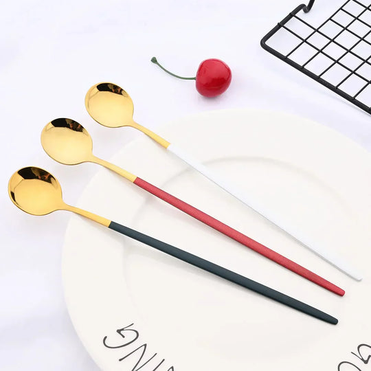 Golden 6-Piece Long Handle Spoon Set