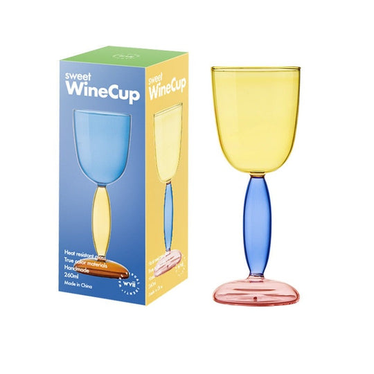 3-Colour Borosilicate Glass Wine Glass