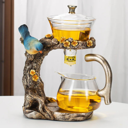 Magnetic Extraction Semi-Automatic Lazy Tea Preparation Tool Glass Tea Set