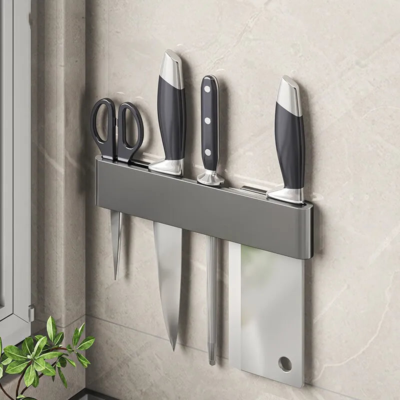 Stainless Steel Knife Holder - Multi-Function Shelf