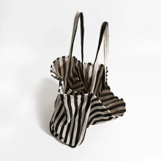 Striped Linen Tote Bag