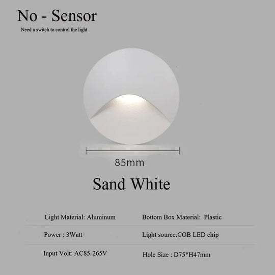 Modern Waterproof IP65 LED Recessed Wall Lamp for Outdoor Lighting - 3W Embedded Step & Staircase Balcony Portal Light