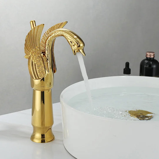 Single Handle Golden Basin Faucet