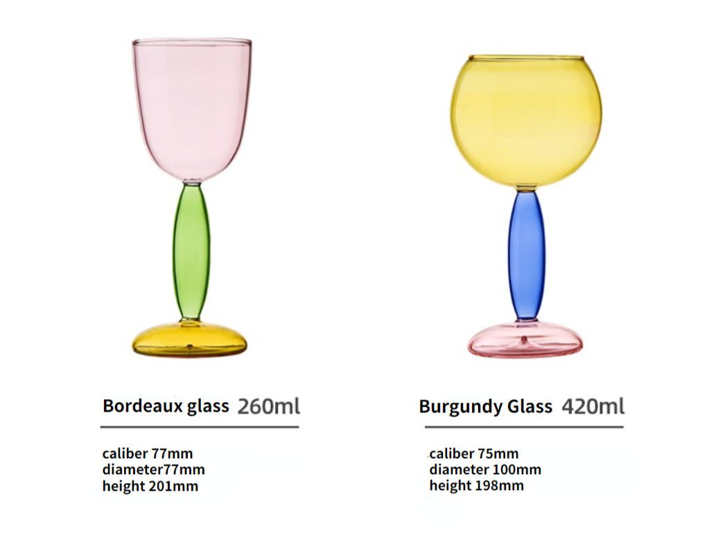 3-Colour Borosilicate Glass Wine Glass