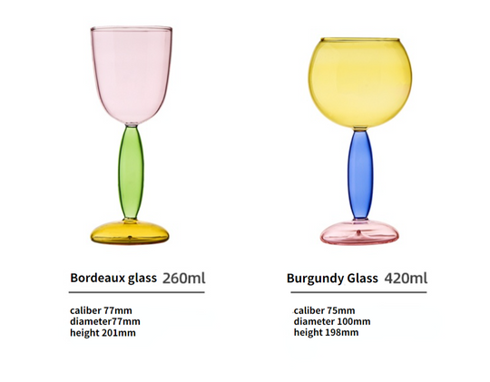 3-Colour Borosilicate Glass Wine Glass