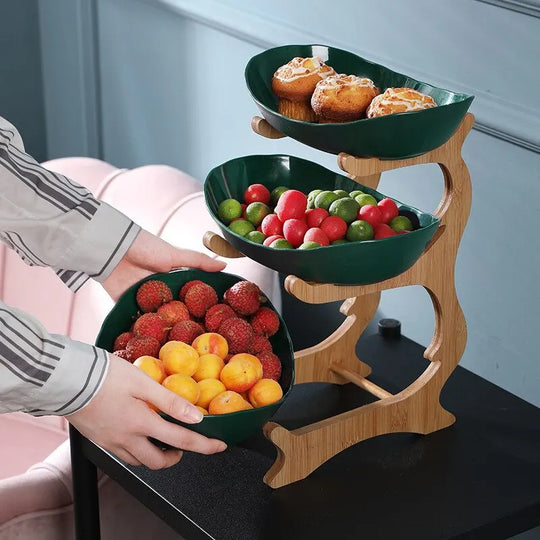 Three-Tier Plastic Fruit Bowl