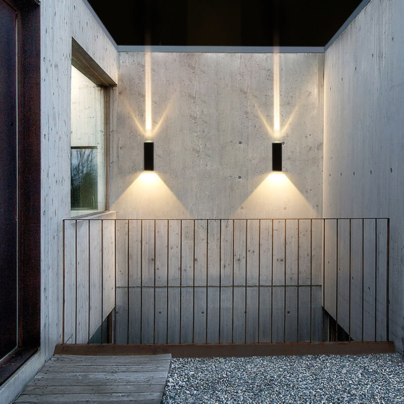 Modern Waterproof LED Outdoor Wall Light | Rectangular Up/Down Aluminium Fixture