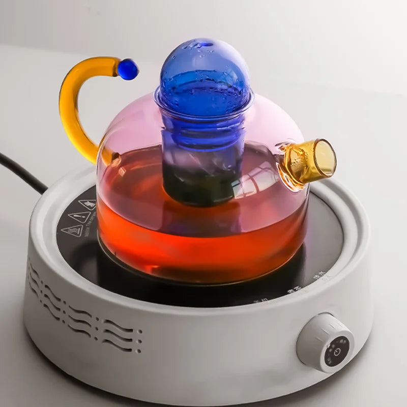 Contrasting Colour Glass Tea Set
