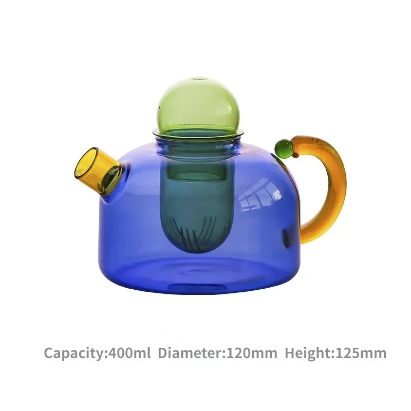 Vintage Colourful Glass Teapot