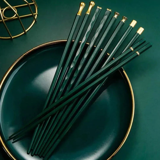 Luxurious Chopstick Set with Refined Designs (5 Pairs)