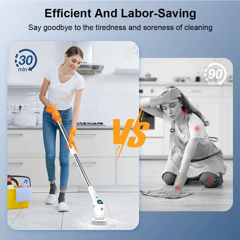 8-in-1 Multifunctional Electric Cleaning Brush - Wireless and Rotating for Bathroom, Kitchen, Windows, and Toilet