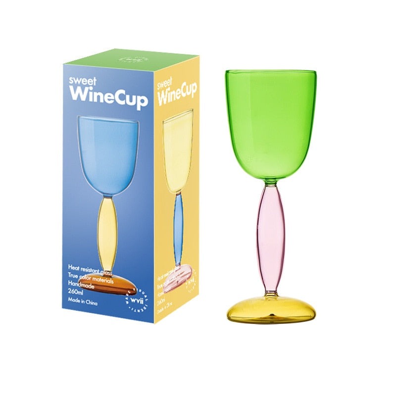 3-Colour Borosilicate Glass Wine Glass