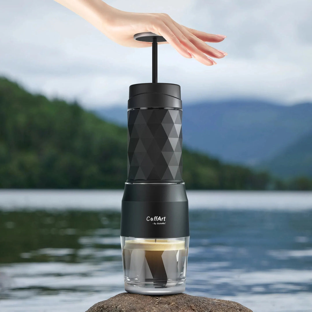 Portable Espresso Machine – Hand Press Coffee Brewer for Capsule & Ground Coffee, Perfect for Travel and Picnics