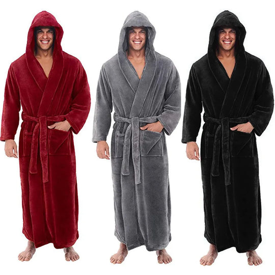 Cozy Hooded Bathrobe for Men