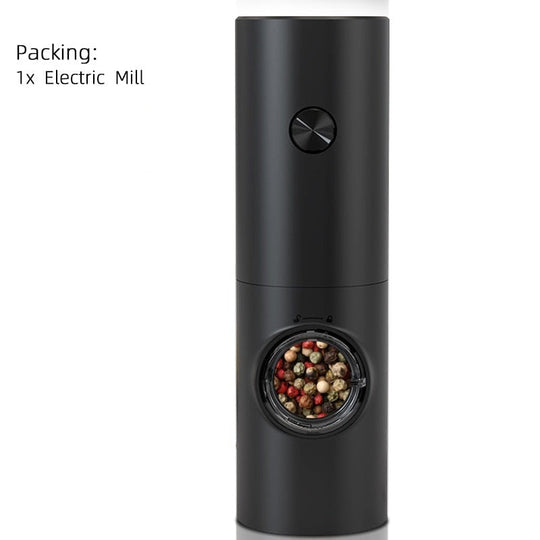 Electric Automatic Pepper and Salt Mill with LED Light and Adjustable Grind - Ideal for Home or Restaurant Use