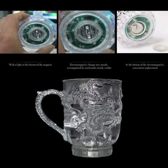 Colour Changing Luminous LED Dragon Mug - Water Activated Lights for Beer, Coffee, Milk, Tea, Wine, Whiskey - Creative Travel Gift