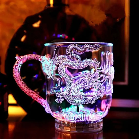 Colour Changing Luminous LED Dragon Mug - Water Activated Lights for Beer, Coffee, Milk, Tea, Wine, Whiskey - Creative Travel Gift