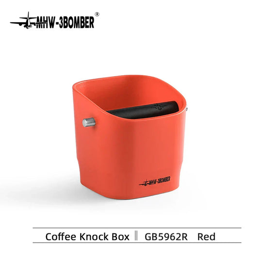 0.9–1.2 l Espresso Knock Box with Detachable Knock Bar, Non-Slip Base, Square Coffee Grounds Waste, Barista Desktop Accessories