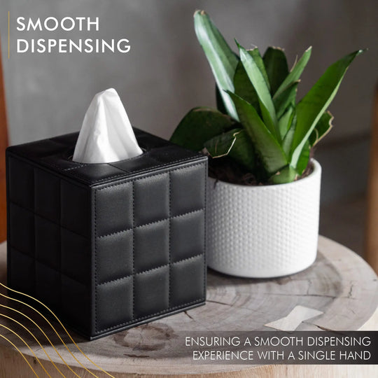 Modern Square Tissue Box Holder and Napkin Dispenser - Stylish Facial Tissue Cover for Home, Bathroom, and Office Desk