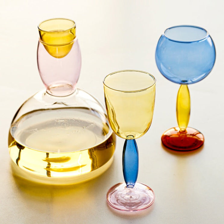 3-Colour Borosilicate Glass Wine Glass