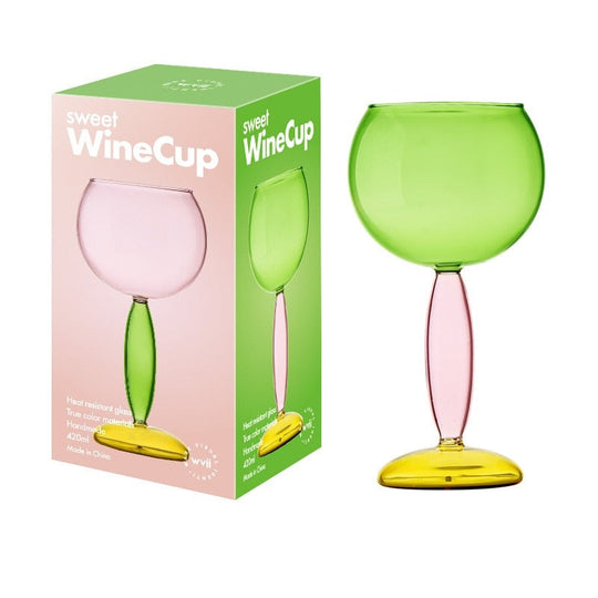 3-Colour Borosilicate Glass Wine Glass