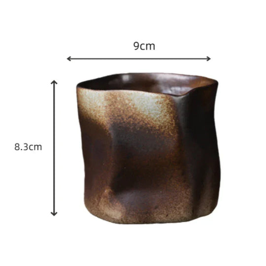 Irregular Twisted Shape Cup 9.47 Ounces/280 ml Ceramic Coffee Tea Cup Without Handle - Polychromatic Creative Ceramic Mugs - Retro Coffee Mugs