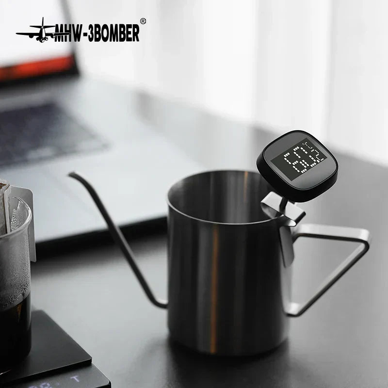 Digital Instant-Read Coffee Thermometer for Latte Art and Milk Frothing Jug - Stylish Barista Kitchen Accessories for Home