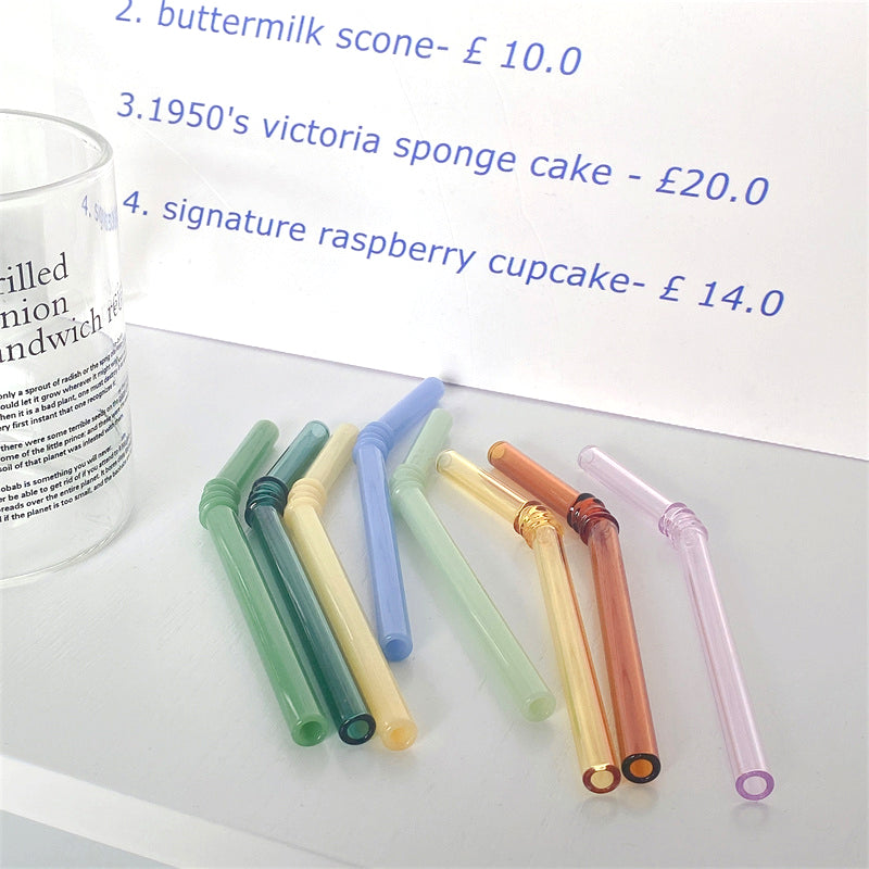 Glass Straw Set - 4 Pieces