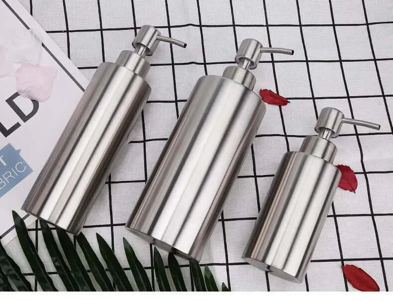 Elegant Stainless Steel Hand Pump Soap Dispenser - Available in 250ml, 350ml, and 550ml