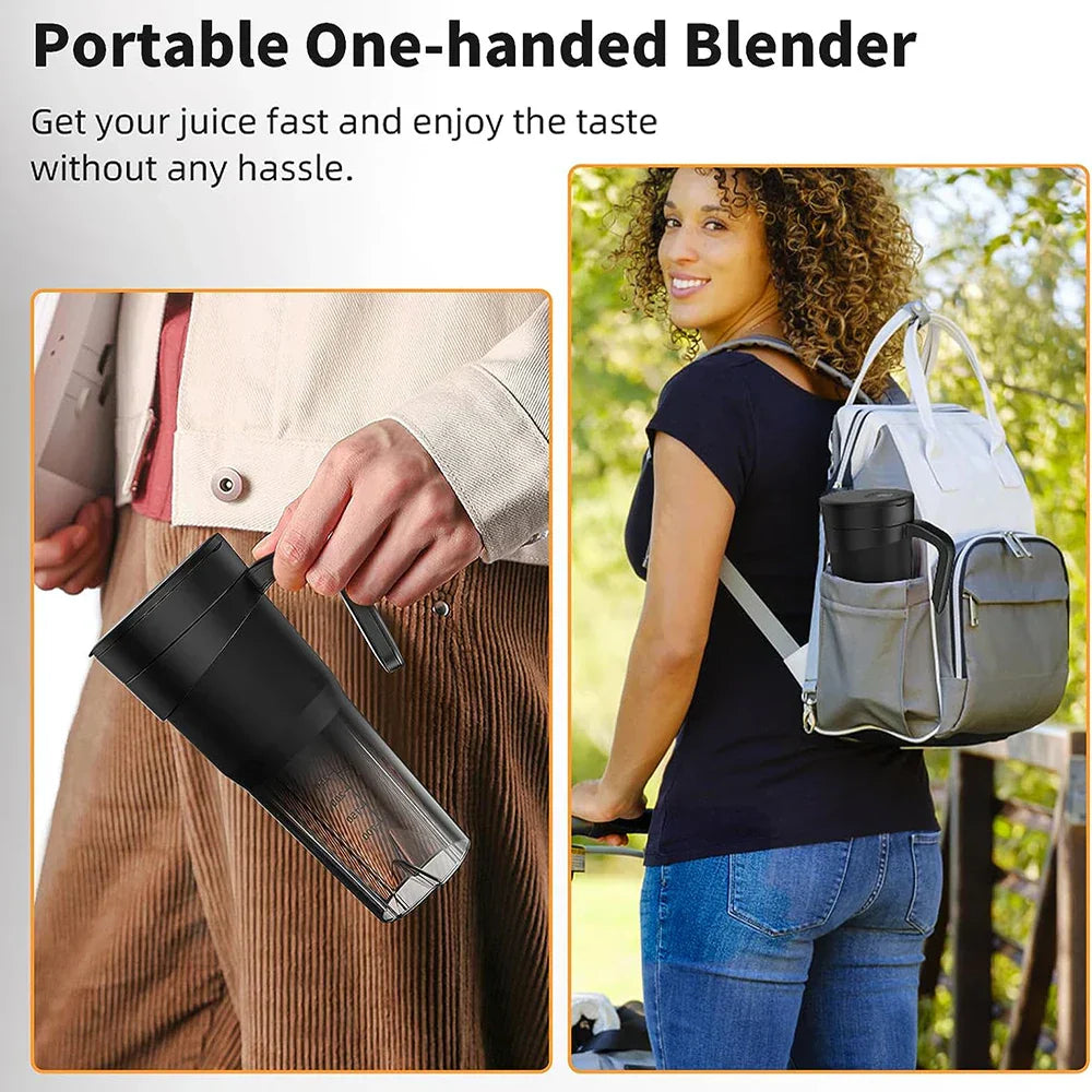 Portable Juicer - Rechargeable Mini Mixer with 6 Sharp Blades for Shakes and Smoothies