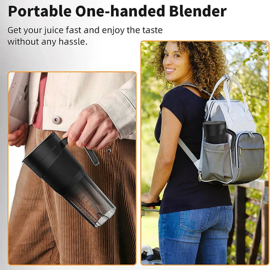 Portable Juicer - Rechargeable Mini Mixer with 6 Sharp Blades for Shakes and Smoothies