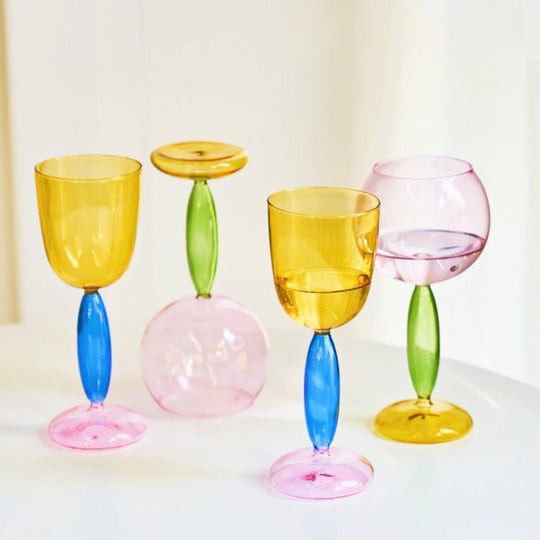 3-Colour Borosilicate Glass Wine Glass