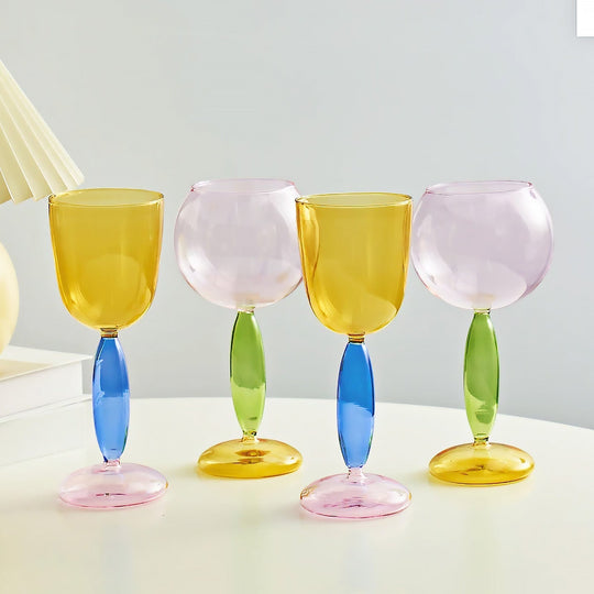 3-Colour Borosilicate Glass Wine Glass