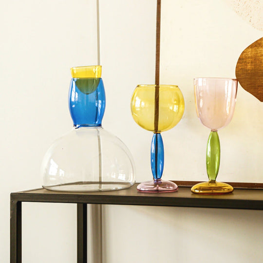 3-Colour Borosilicate Glass Wine Glass