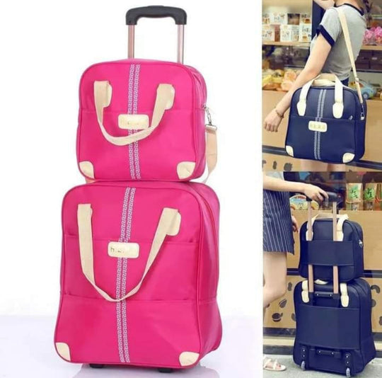 2-in-1 Trolley Travel Bag with Boarding Bag
