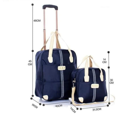 2-in-1 Trolley Travel Bag with Boarding Bag