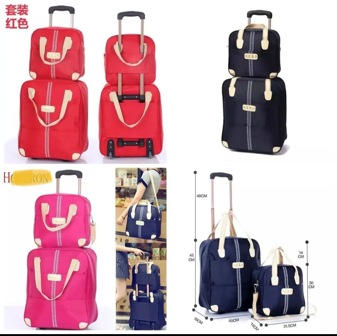2-in-1 Trolley Travel Bag with Boarding Bag