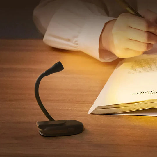 Mini Book Light - Portable Clip-On Night Light with USB Charging, Dimmable LED for Bedroom, Eye Protection, and Camping - 360° Flip Clip Book Lamp