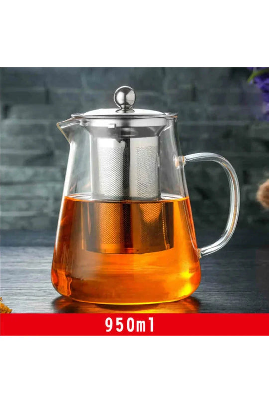 Stainless Steel Infuser Glass Teapot